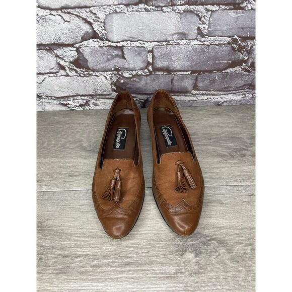 Cappagallo Brown Leather Wingtip Tassel Loafer Shoes Women Sz 6M US - Picture 8 of 16